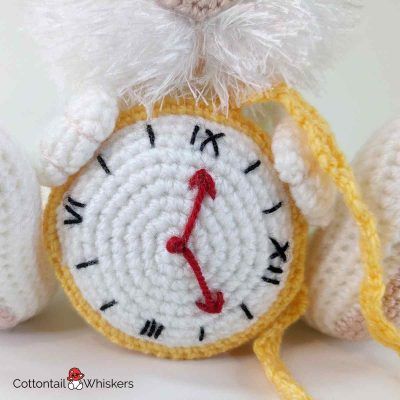 Alice in wonderland white rabbit doll crochet pattern by cottontail and whiskers