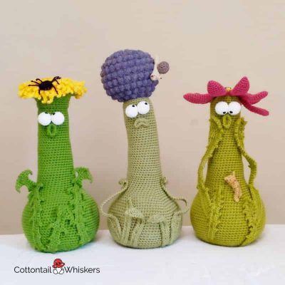 Allium flower doorstop crochet pattern by cottontail and whiskers