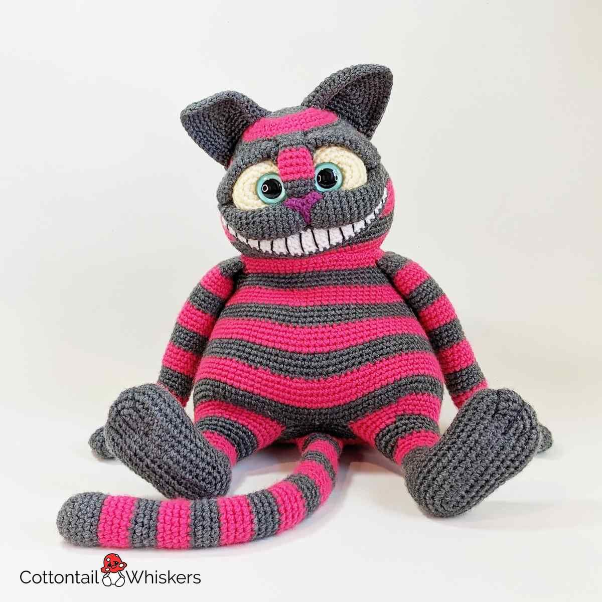 Smiling Alice In Wonderland Cheshire Cat Crochet Doll Pattern