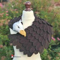 Amigurumi american bald eagle shawl crochet pattern by cottontail and whiskers