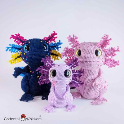 Amigurumi Axolotl Crochet Pattern Mexican Salamander by Cottontail and Whiskers