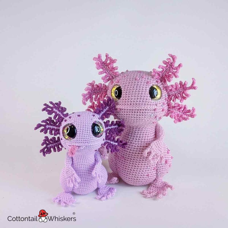 Amigurumi Axolotl Crochet Pattern Mexican Salamander by Cottontail and Whiskers
