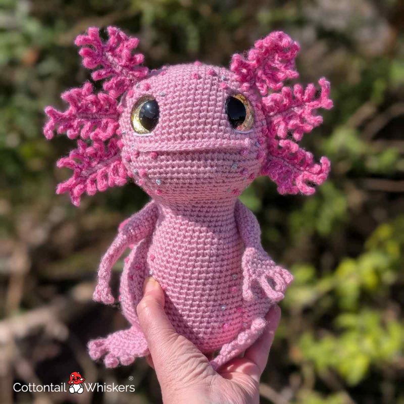 Amigurumi Axolotl Crochet Pattern Mexican Salamander by Cottontail and Whiskers