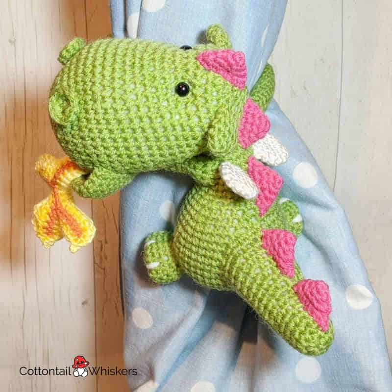 Hot Love Amigurumi Baby Crochet Dragon Tiebacks Pattern - Cottontail ...