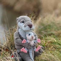 Amigurumi Crochet Otter Doll Family Patterns by Cottontail and Whiskers