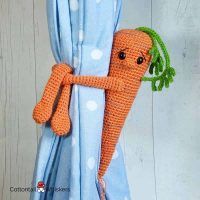 Amigurumi Carrot Tie Backs Crochet Pattern by Cottontail and Whiskers