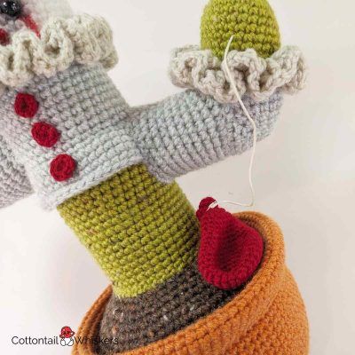 Amigurumi clown pennywise cactus crochet pattern by cottontail and whiskers