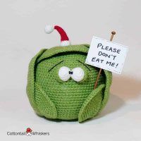 Amigurumi Crochet Brussels Sprout Doorstop Pattern by Cottontail and Whiskers