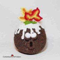 Amigurumi Crochet Christmas Pudding Doorstop Pattern by Cottontail and Whiskers