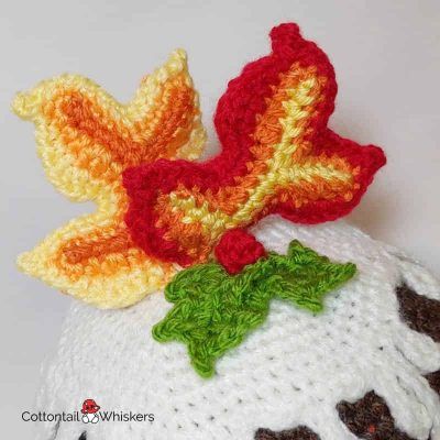 Amigurumi crochet christmas pudding doorstop pattern by cottontail and whiskers
