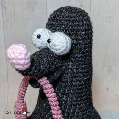 Amigurumi crochet mole doorstop pattern by cottontail and whiskers