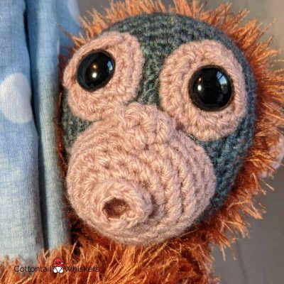 Amigurumi crochet orangutan tie backs pattern by cottontail and whiskers