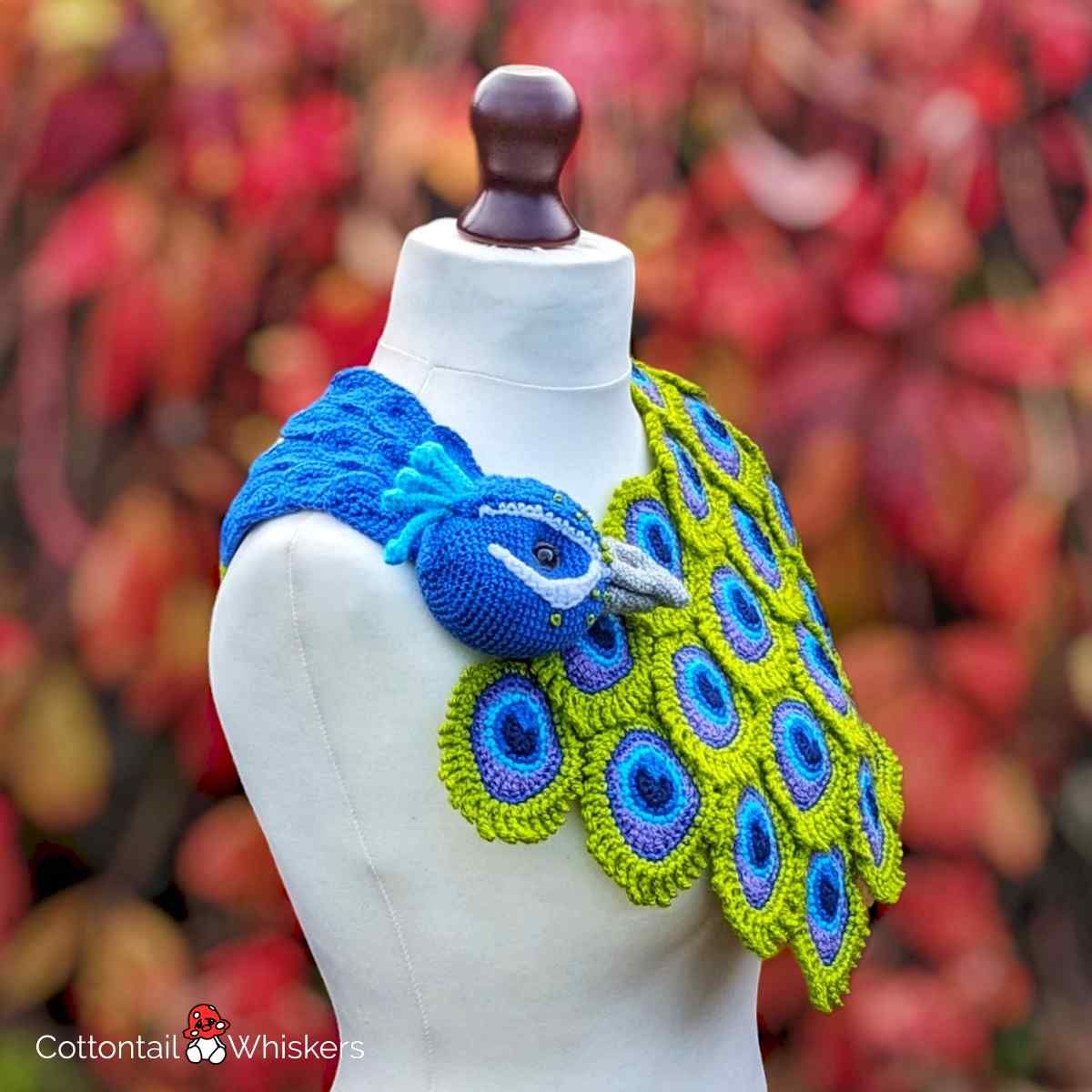 Wonderful Amigurumi Crochet Peacock Shawl Pattern