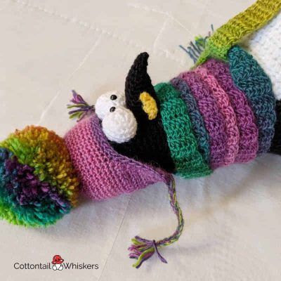 Amigurumi crochet penguin doorstop pattern by cottontail and whiskers