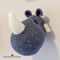 Amigurumi Crochet Rhino Head Pattern by Cottontail and Whiskers