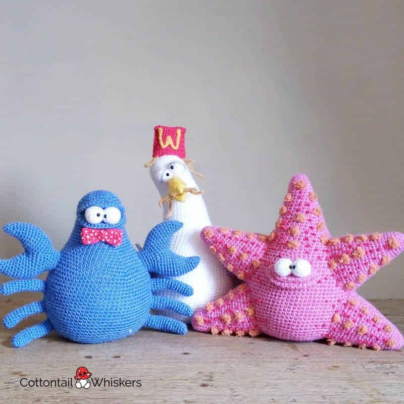 3 Cool Fresh Amigurumi Crochet Seaside Patterns BUNDLE