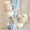 Amigurumi crochet sheep tiebacks pattern by cottontail and whiskers