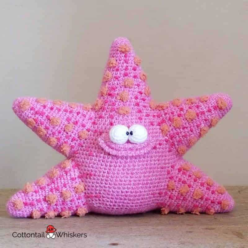 Amigurumi crochet starfish doorstop pattern by cottontail and whiskers