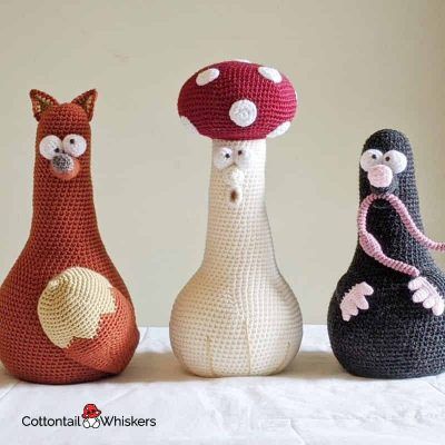 Amigurumi crochet toadstool doorstop pattern by cottontail and whiskers
