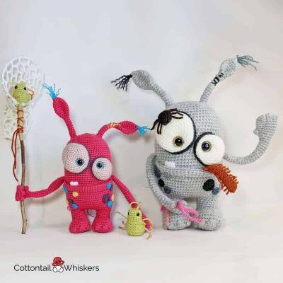 Amigurumi cute garden monsters crochet pattern by cottontail and whiskers