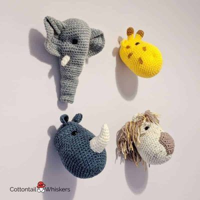 Amigurumi easy giraffe head crochet pattern by cottontail and whiskers