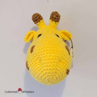 Amigurumi easy giraffe head crochet pattern by cottontail and whiskers