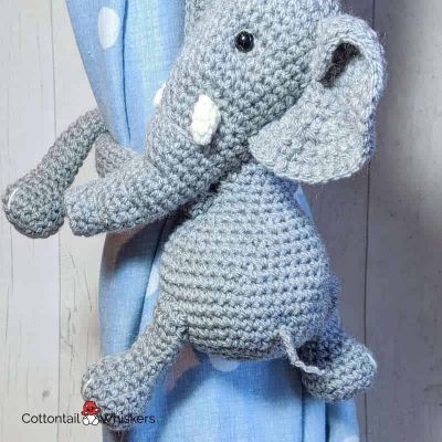 Amigurumi elephant tie backs crochet pattern by cottontail and whiskers