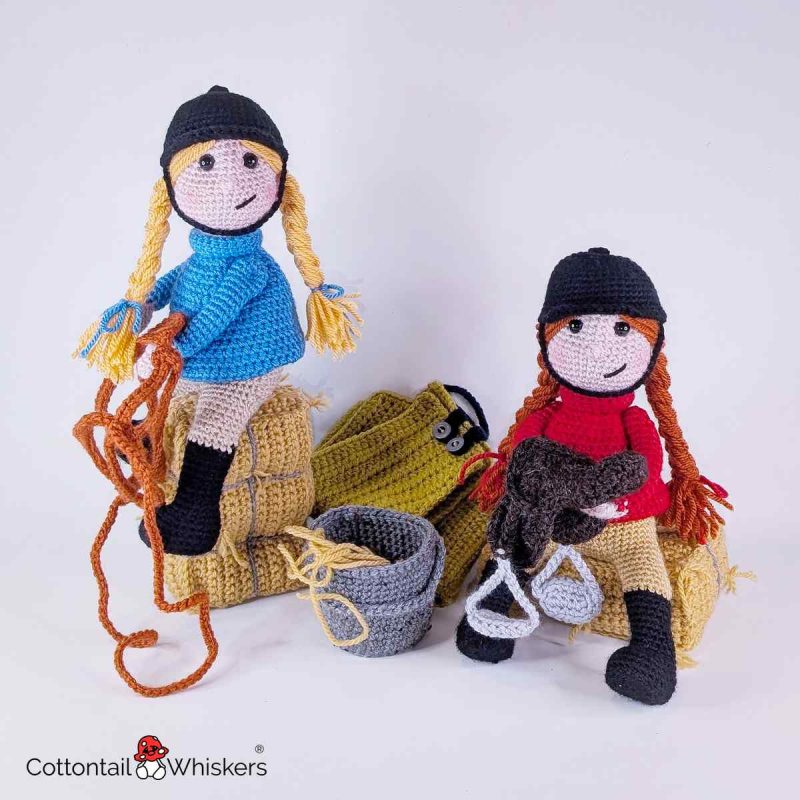 Amigurumi Horse Rider Crochet Patterns Set by Cottontail and Whiskers