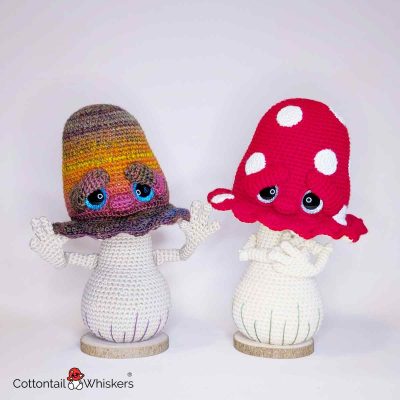 Amigurumi Medium Bell Mushroom Crochet Pattern Toadstool - Couple by Cottontail and Whiskers