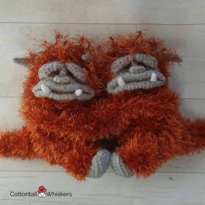 Amigurumi monster tie backs crochet pattern ludo by cottontail and whiskers