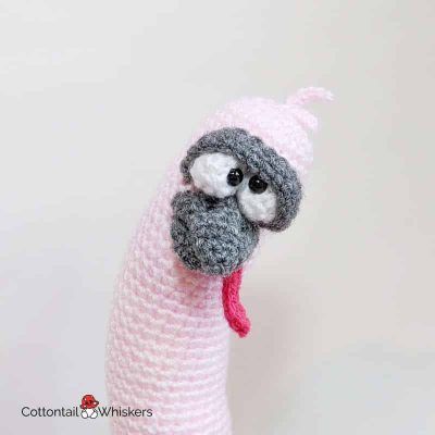 Amigurumi ostrich crochet pattern noodles doll by cottontail and whiskers