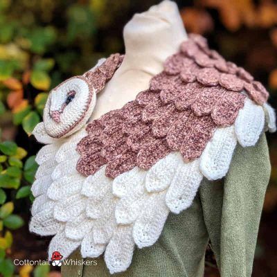 Amigurumi owl shawl crochet pattern by cottontail and whiskers