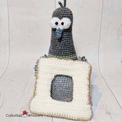 Amigurumi peewee inbread crochet pigeon pattern by cottontail and whiskers