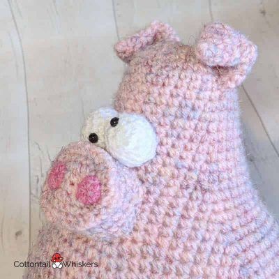 Amigurumi pig door stop crochet pattern by cottontail and whiskers