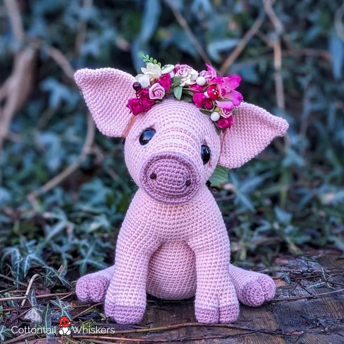 Adorable Amigurumi Pig Piggy Piglet Crochet Pattern - Cottontail & Whiskers