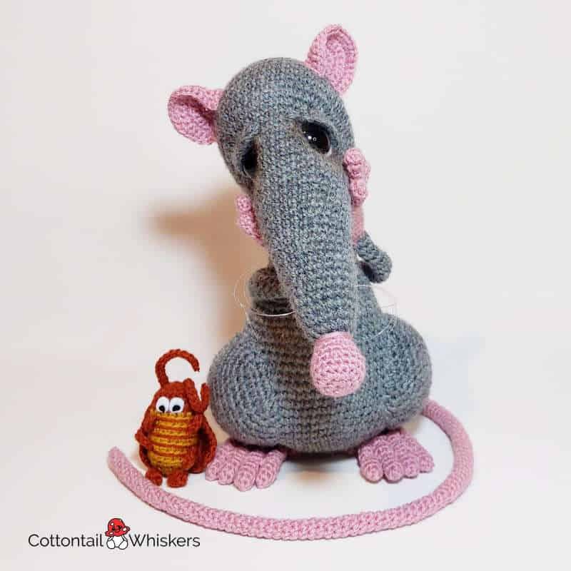 Atticus Amigurumi Rat Crochet Pattern And FREE Splat! Cockroach