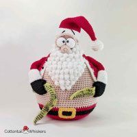 Amigurumi Santa Crochet Pattern Christmas Door Stop by Cottontail and Whiskers