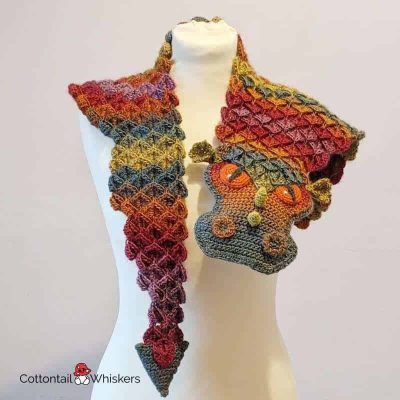 WAVY STRIPED COWL SCARF WOMEN'S CROCHET PATTERN INSTRUCTIONS