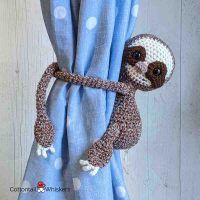 Amigurumi Sloth Tie Backs Crochet Pattern by Cottontail and Whiskers