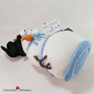 Amigurumi snowman crochet pattern christmas door stop