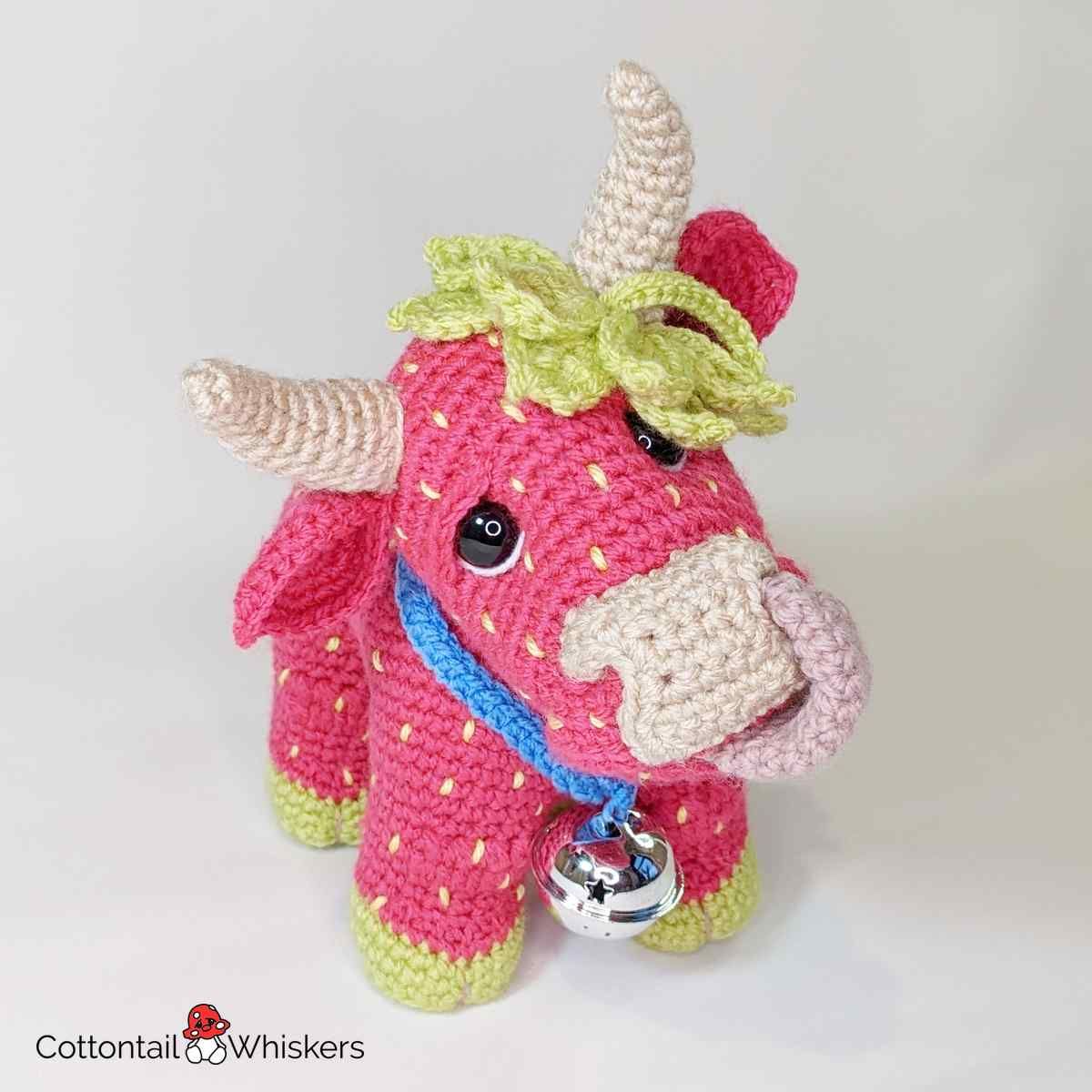 Tasty Amigurumi Strawberry Crochet Cow Pattern Cottontail & Whiskers