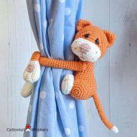 Amigurumi Tie Backs Cat Crochet Pattern by Cottontail and Whiskers