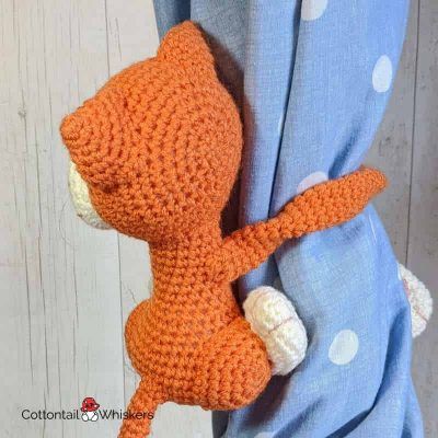 Amigurumi tie backs cat crochet pattern by cottontail and whiskers