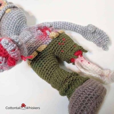 Amigurumi valentines zombie crochet pattern by cottontail and whiskers