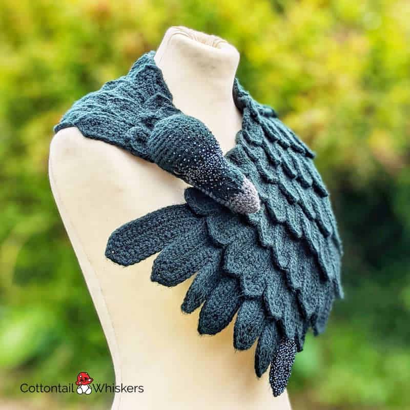 Stunning Amigurumi Winged Raven Shawl Crochet Pattern