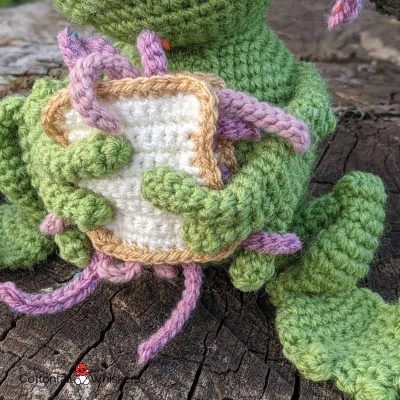 Amigurumi worm sandwich crochet frog pattern by cottontail and whiskers