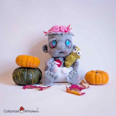 Baby Zombie Crochet Pattern ZomBaby Amigurumi Snot Main by Cottontail and Whiskers