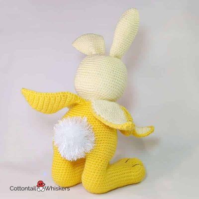 Banana bunny crochet pattern doll by cottontail and whiskers