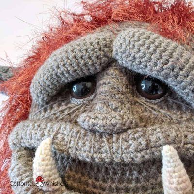 Big amigurumi monster head ludo crochet pattern by cottontail and whiskers
