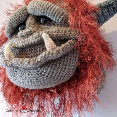 Big amigurumi monster head ludo crochet pattern by cottontail and whiskers